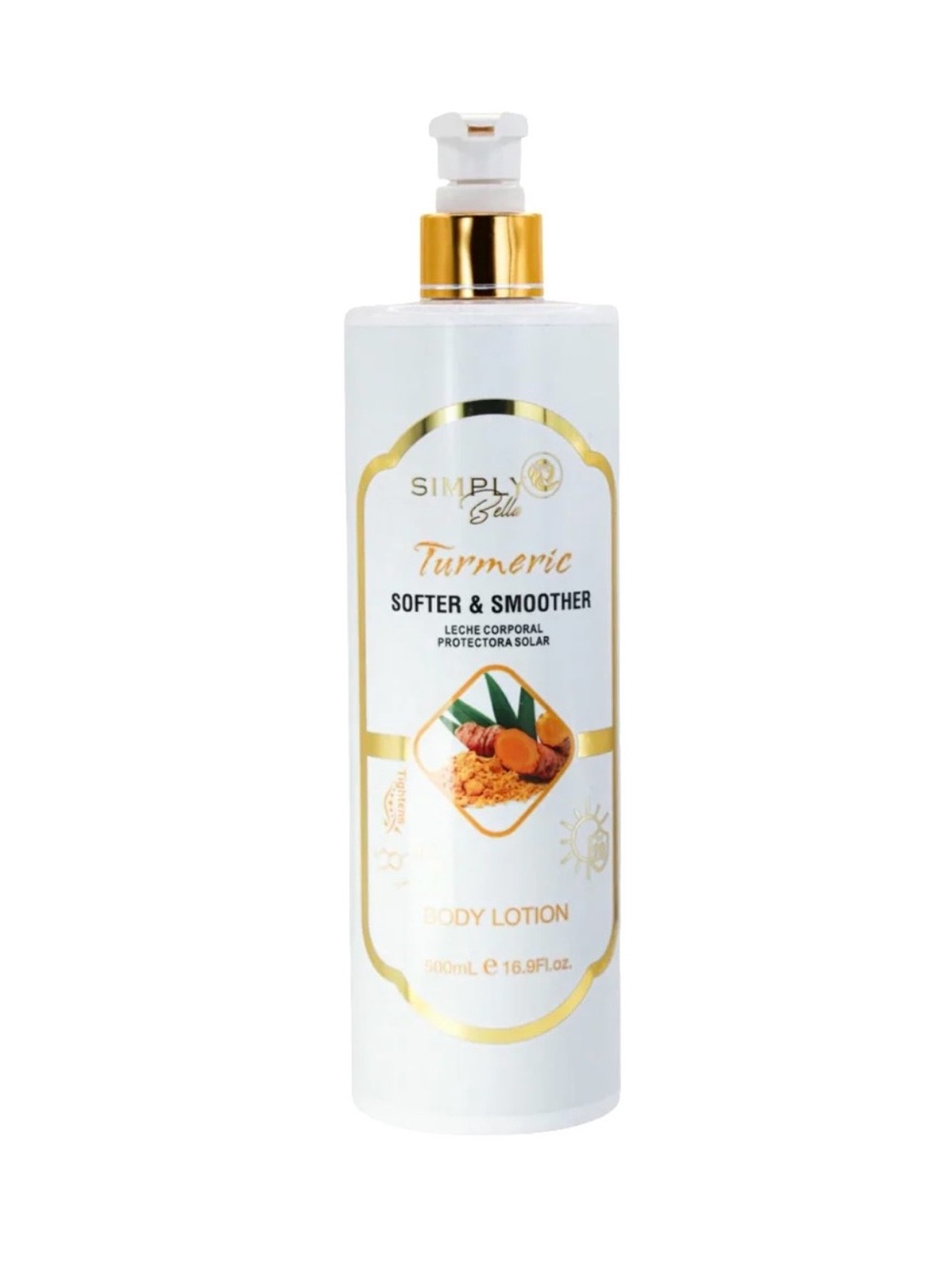 Simply Belle Turmeric Soften & Smooth Body Lotion - White and Gold